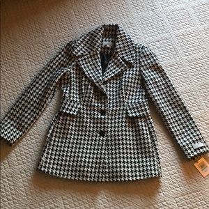 NWT CALVIN Klein Premium Houndstooth Coat